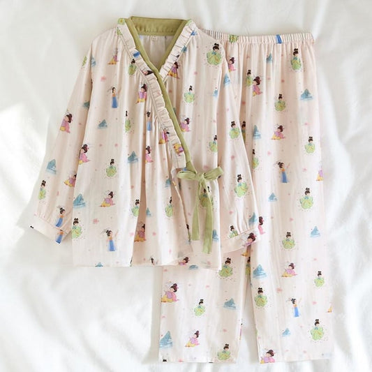 Muslin Cotton Kimono Lounge & Sleepwear Set